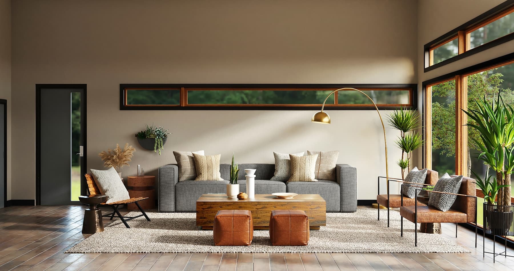 A warm interior with collected furniture and plants