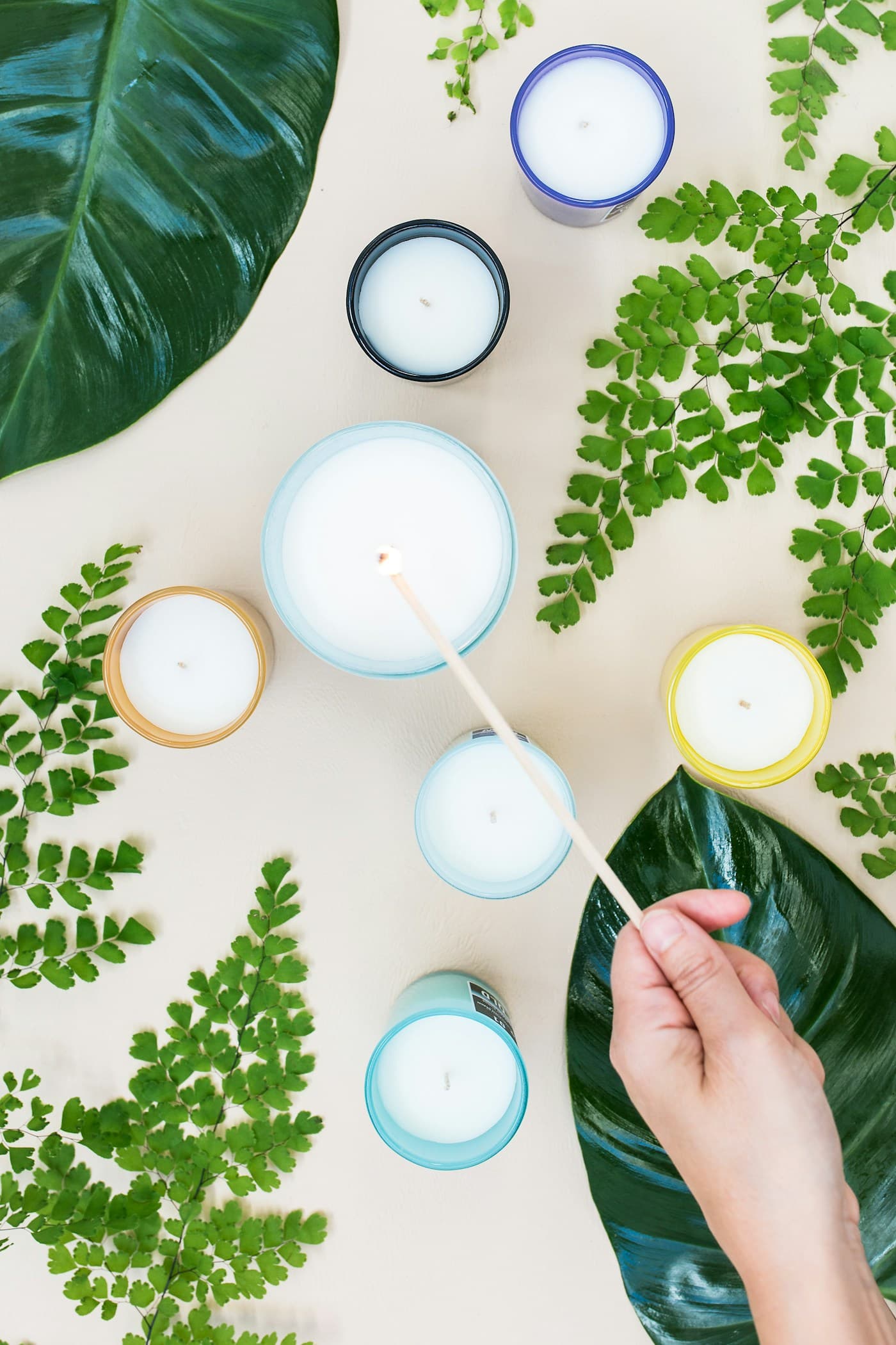 Fern mineral candle set
